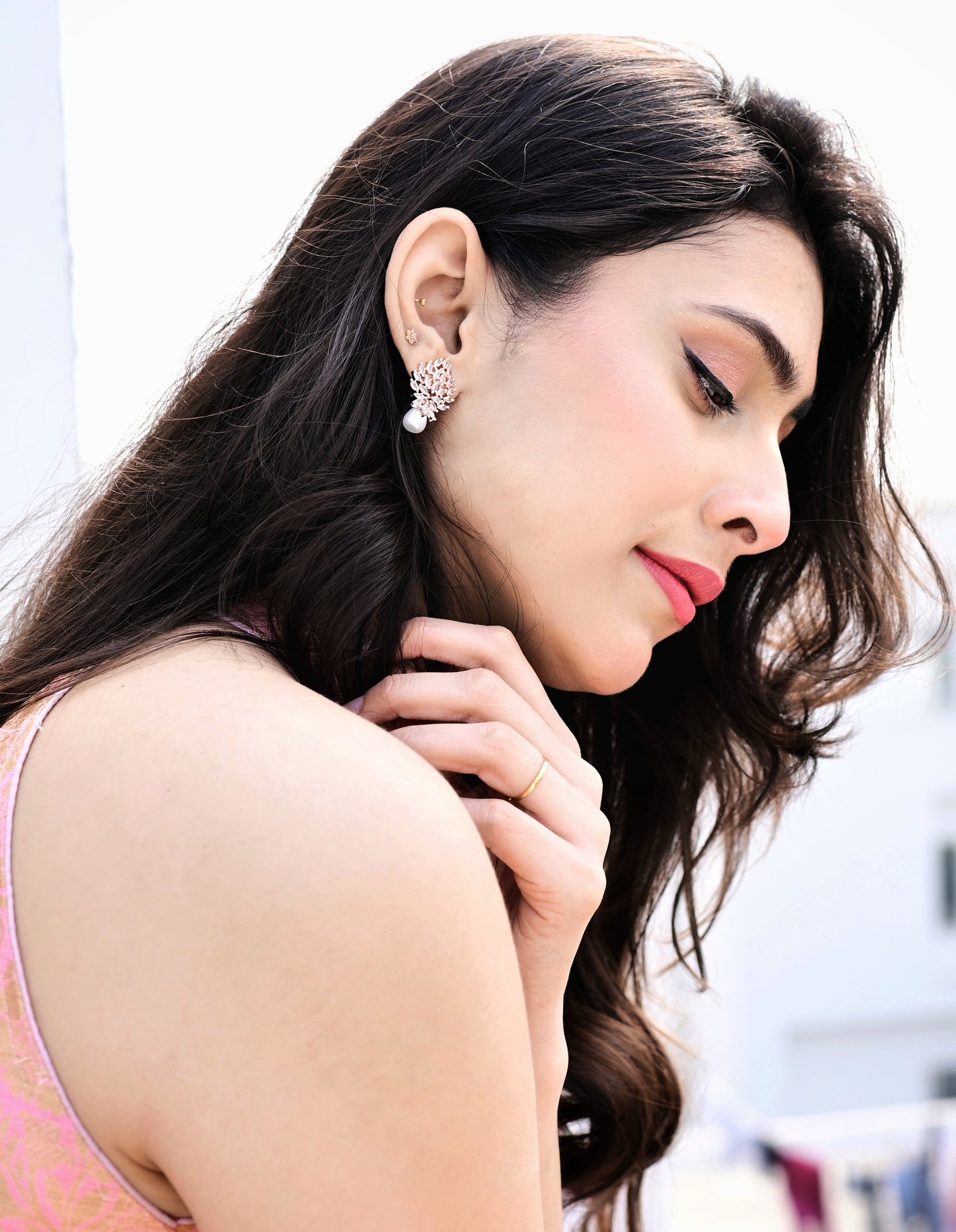 Malook AD Rose Gold Earring