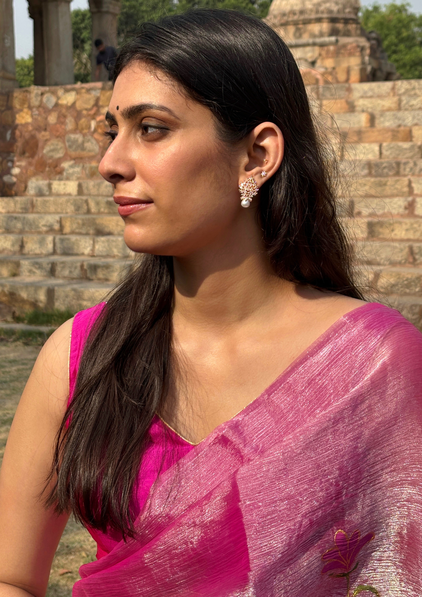 Malook AD Rose Gold Earring